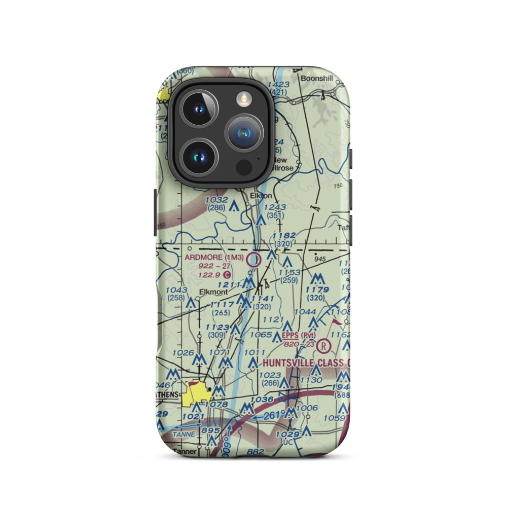 Ardmore Airport (1M3) VFR Sectional  Tough iPhone Case iPhone 16 Pro model shown