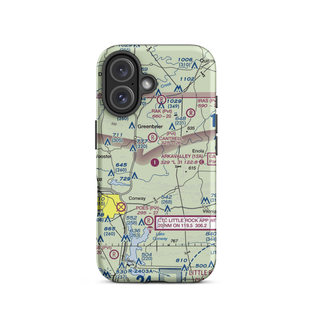 Arkavalley Airport (12A) VFR Sectional  Tough iPhone Case iPhone 16 model shown
