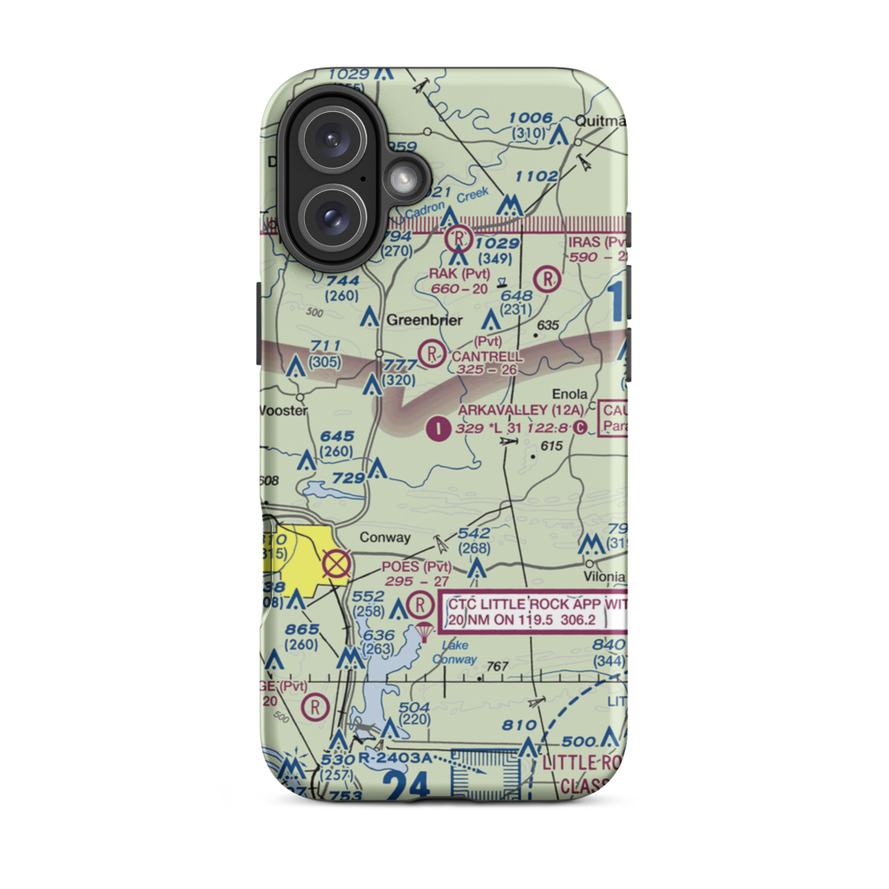 Arkavalley Airport (12A) VFR Sectional  Tough iPhone Case iPhone 16 Plus model shown