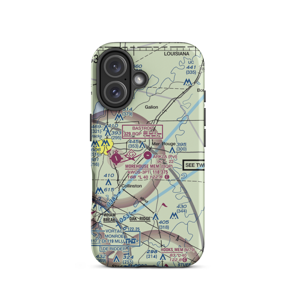 Arkla Flyers Inc Airport (5LS6) VFR Sectional  Tough iPhone Case iPhone 16 model shown