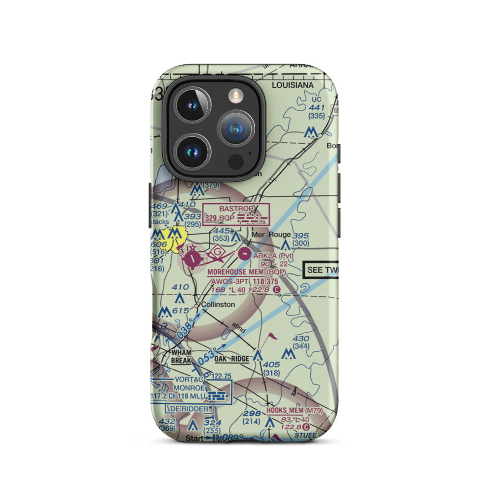 Arkla Flyers Inc Airport (5LS6) VFR Sectional  Tough iPhone Case iPhone 16 Pro model shown