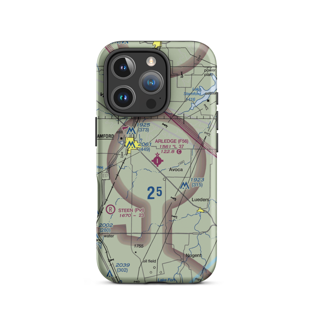 Arledge Field (F56) VFR Sectional  Tough iPhone Case iPhone 16 Pro model shown