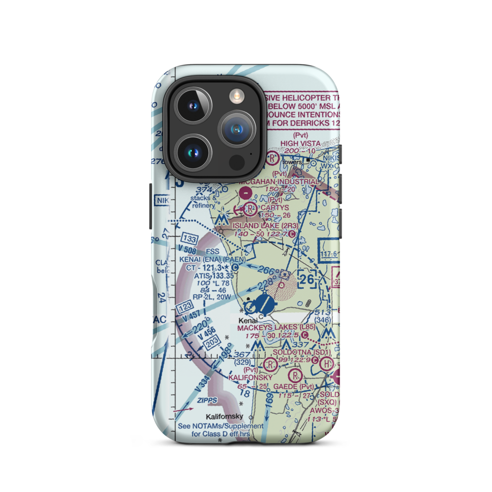 Arness Lake Airport (6Z1) VFR Sectional  Tough iPhone Case iPhone 16 Pro model shown