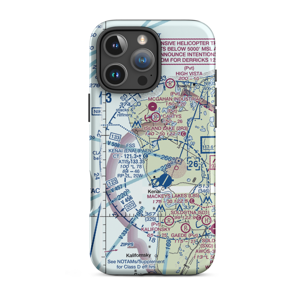 Arness Lake Airport (6Z1) VFR Sectional  Tough iPhone Case iPhone 16 Pro Max model shown