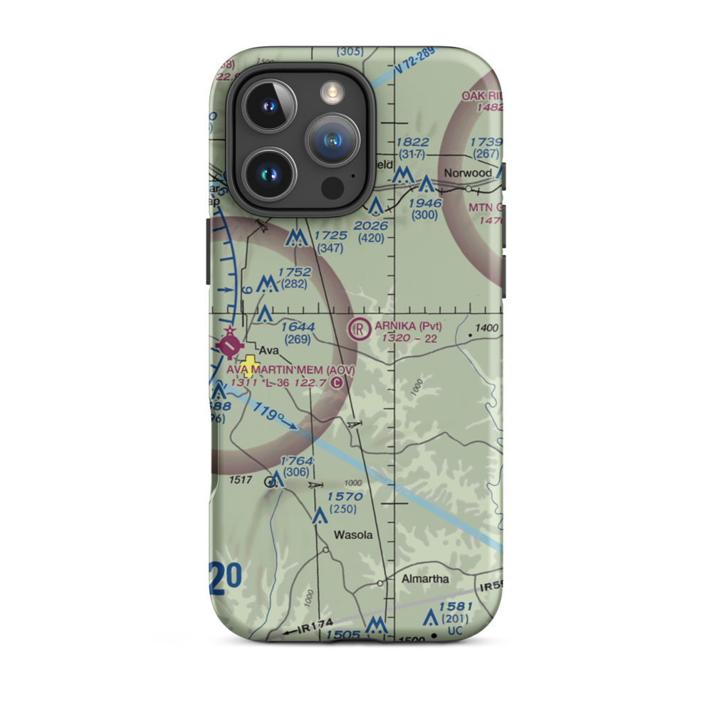 Arnika Ranch Airport (MO77) VFR Sectional  Tough iPhone Case iPhone 16 Pro Max model shown