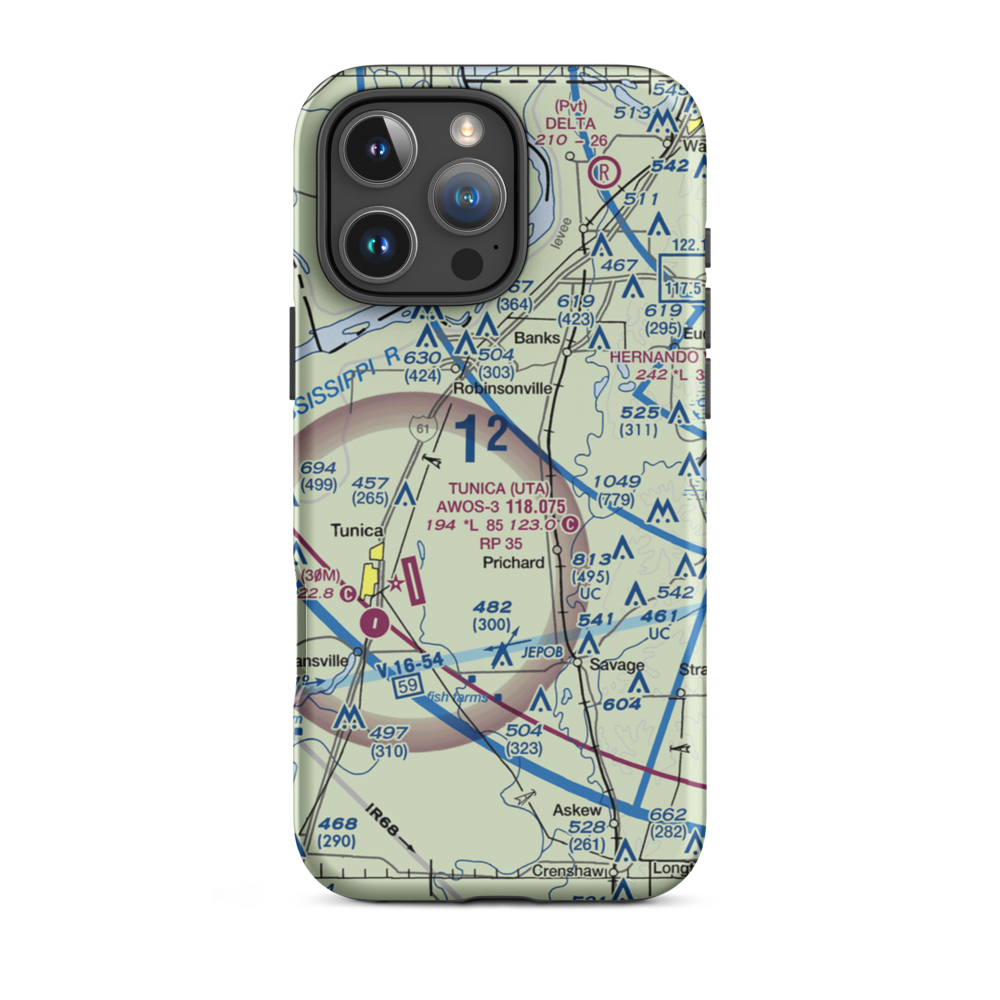 Arnold Field (4MS7) VFR Sectional  Tough iPhone Case iPhone 16 Pro Max model shown