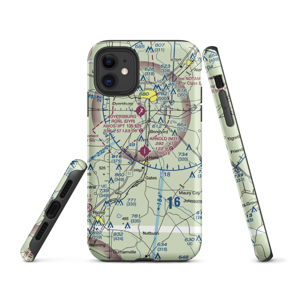Arnold Field (M31) VFR Sectional  Tough iPhone Case iPhone 11 model shown
