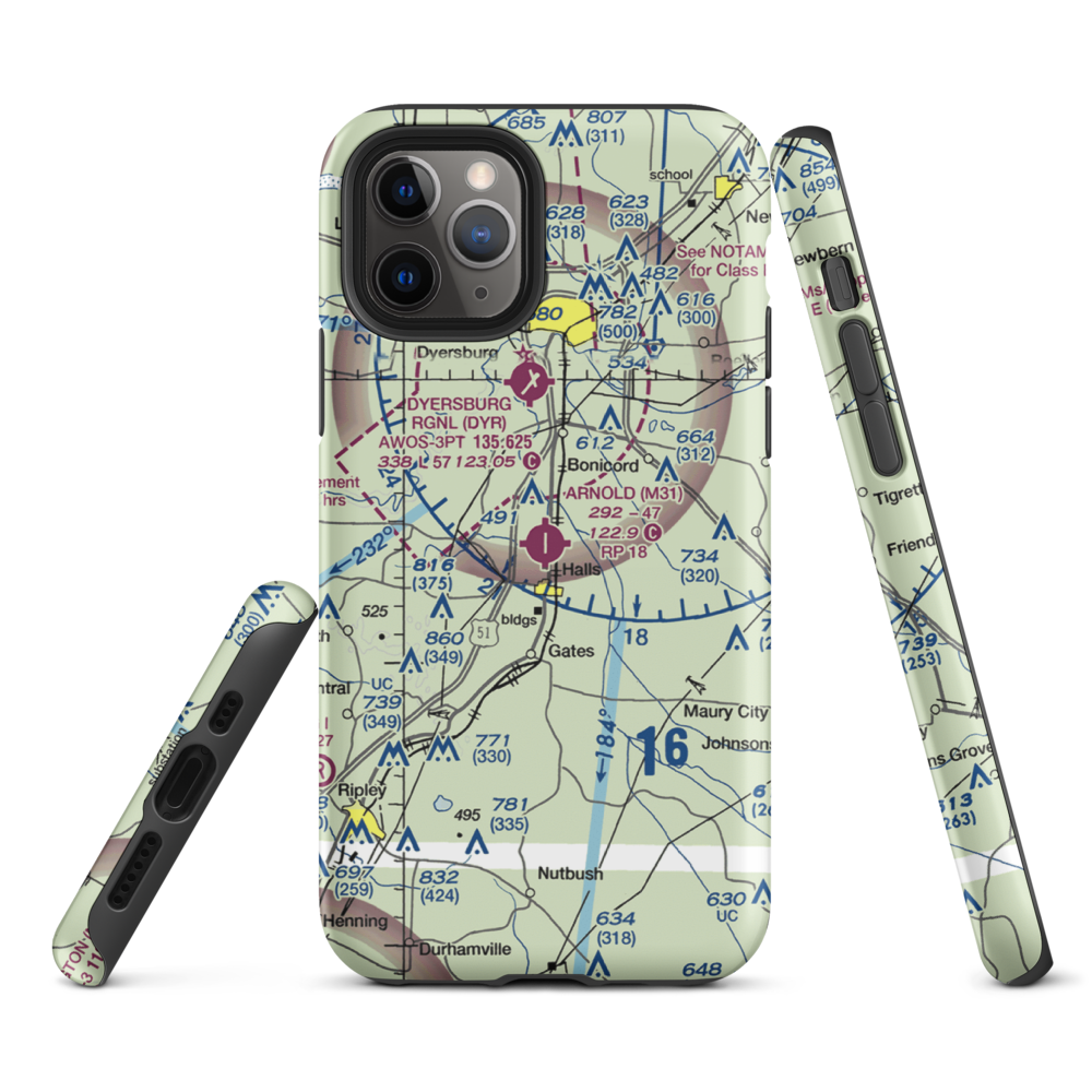 Arnold Field (M31) VFR Sectional  Tough iPhone Case iPhone 11 Pro model shown