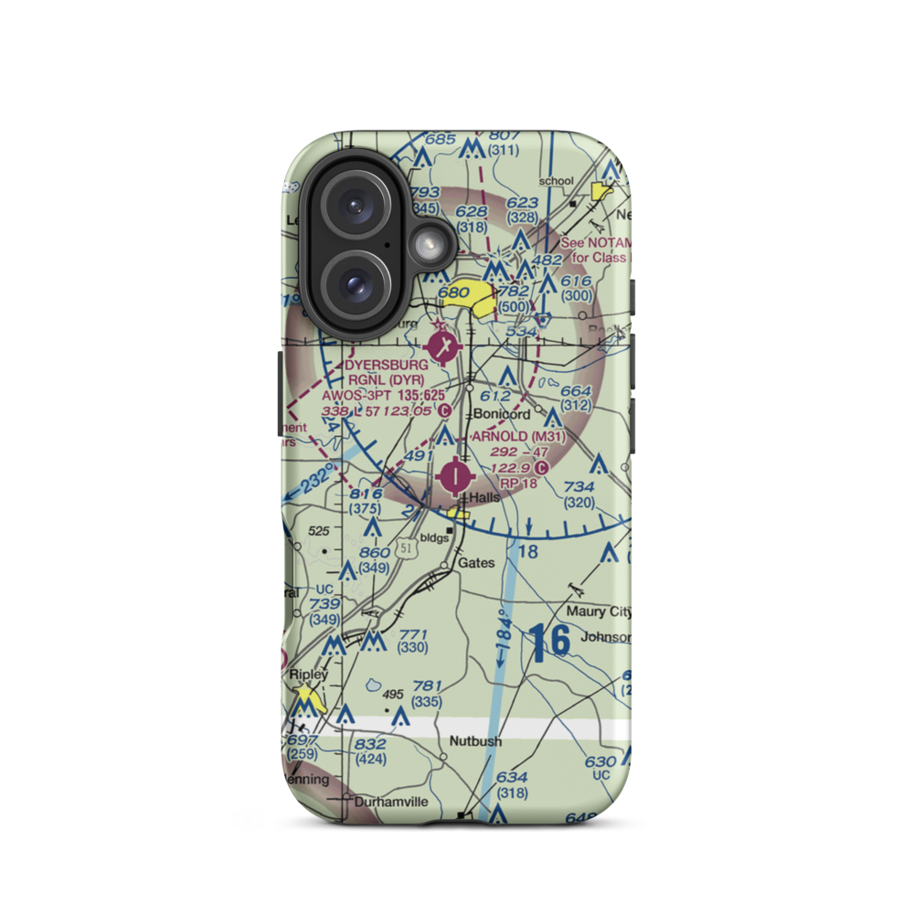 Arnold Field (M31) VFR Sectional  Tough iPhone Case iPhone 16 model shown