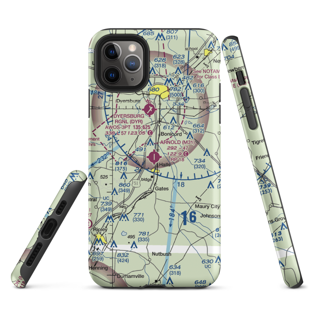 Arnold Field (M31) VFR Sectional  Tough iPhone Case iPhone 11 Pro Max model shown
