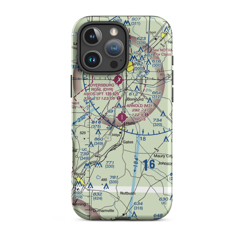 Arnold Field (M31) VFR Sectional  Tough iPhone Case iPhone 16 Pro Max model shown