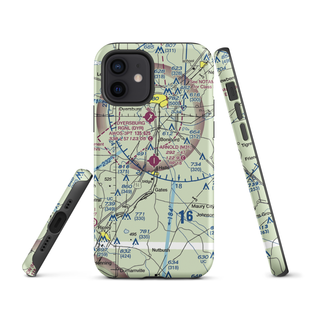 Arnold Field (M31) VFR Sectional  Tough iPhone Case iPhone 12 model shown