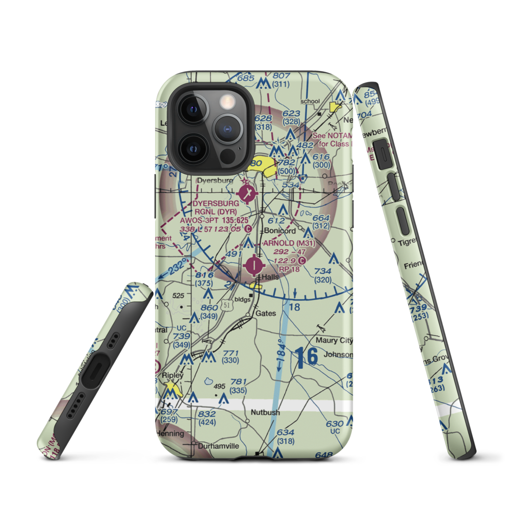 Arnold Field (M31) VFR Sectional  Tough iPhone Case iPhone 12 Pro model shown