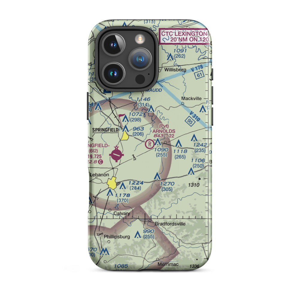 Arnolds Airport (36KY) VFR Sectional  Tough iPhone Case iPhone 16 Pro Max model shown