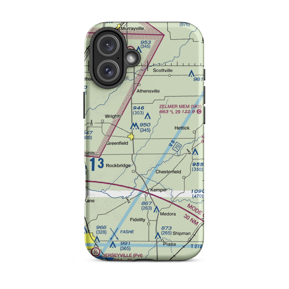Arras RLA Restricted Landing Area (IS82) VFR Sectional  Tough iPhone Case iPhone 16 Plus model shown