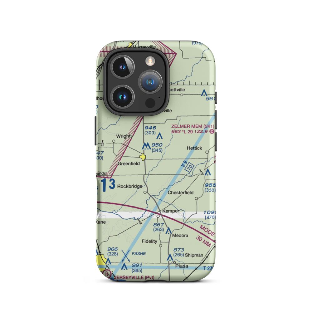 Arras RLA Restricted Landing Area (IS82) VFR Sectional  Tough iPhone Case iPhone 16 Pro model shown