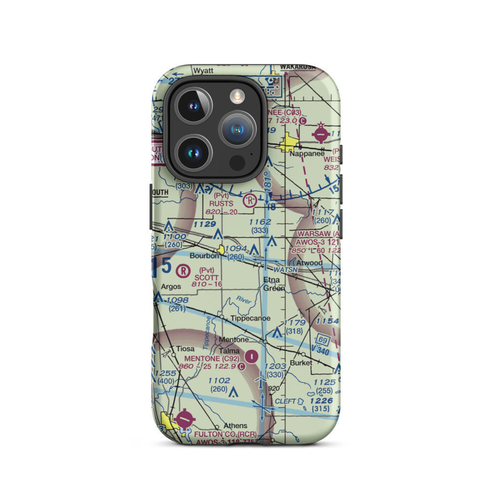 Arrowhead Farm Airport (IN11) VFR Sectional  Tough iPhone Case iPhone 16 Pro model shown