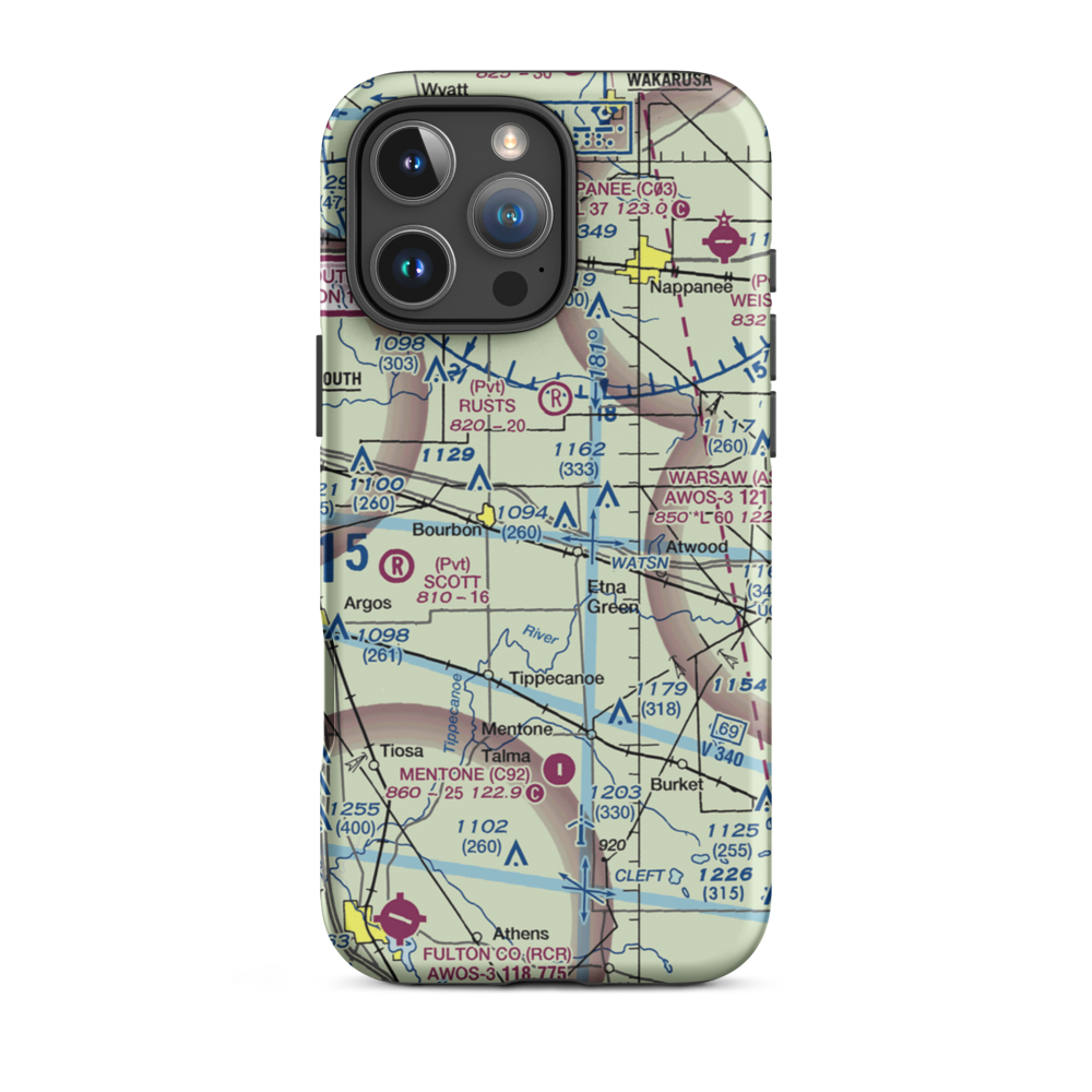 Arrowhead Farm Airport (IN11) VFR Sectional  Tough iPhone Case iPhone 16 Pro Max model shown