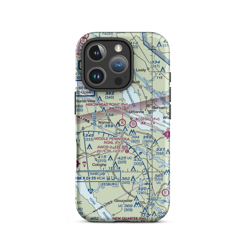 Arrowhead Point Airport (2VA6) VFR Sectional  Tough iPhone Case iPhone 16 Pro model shown