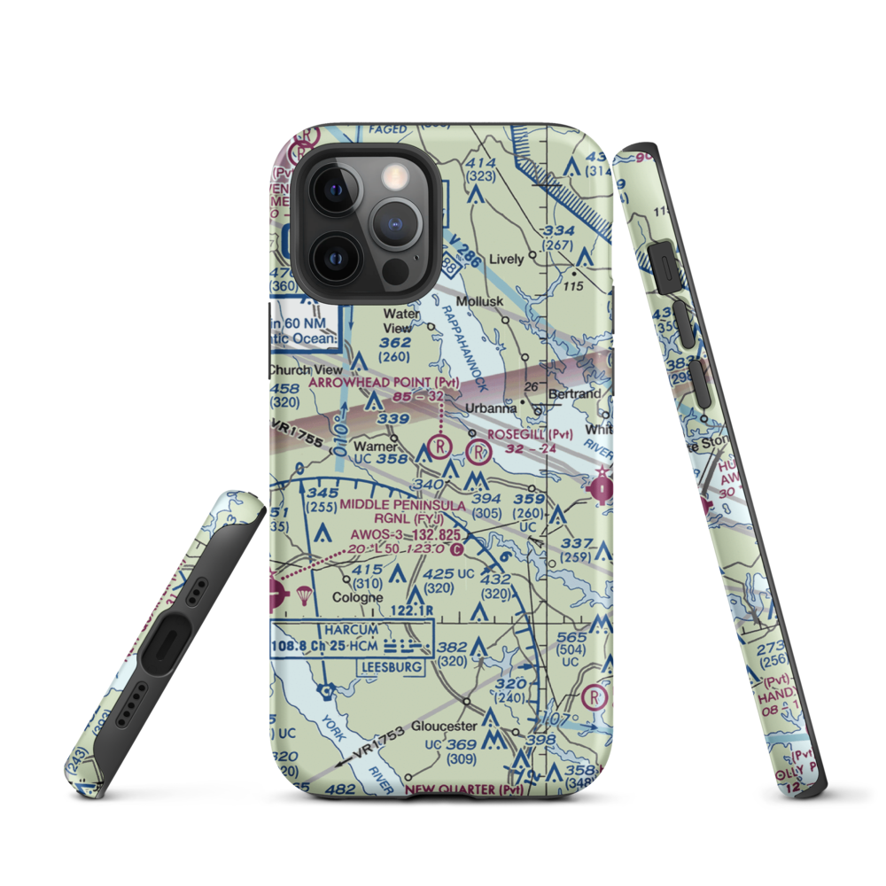 Arrowhead Point Airport (2VA6) VFR Sectional  Tough iPhone Case iPhone 12 Pro model shown