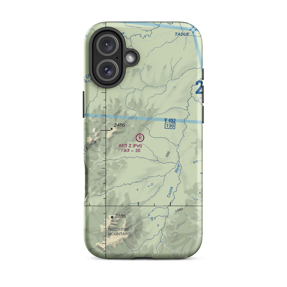 Art Z Airport (7AK0) VFR Sectional  Tough iPhone Case iPhone 16 Plus model shown