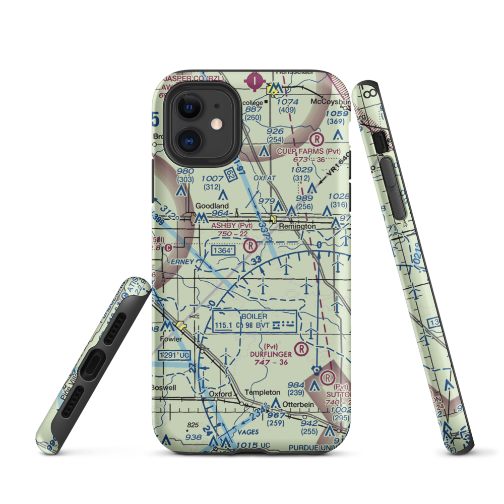 Ashby Airport (II26) VFR Sectional  Tough iPhone Case iPhone 11 model shown