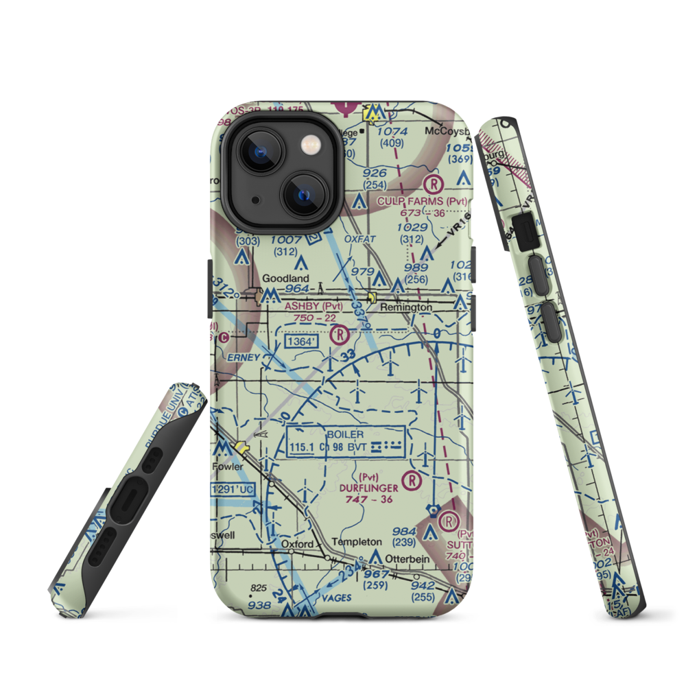 Ashby Airport (II26) VFR Sectional  Tough iPhone Case iPhone 14 model shown