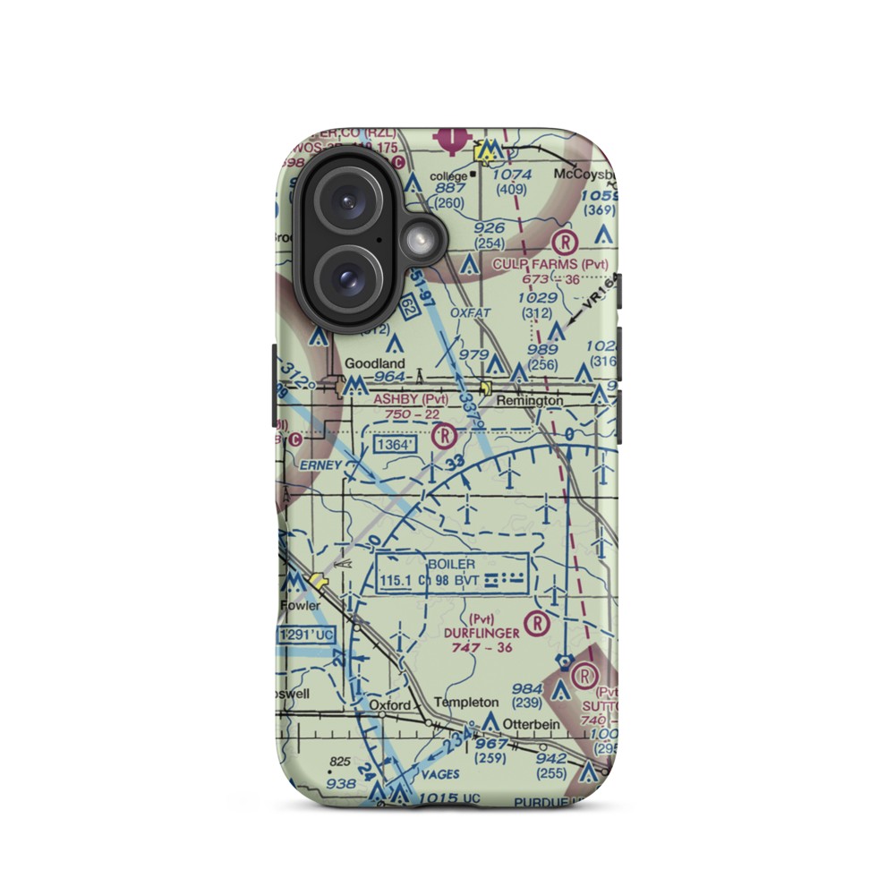 Ashby Airport (II26) VFR Sectional  Tough iPhone Case iPhone 16 model shown