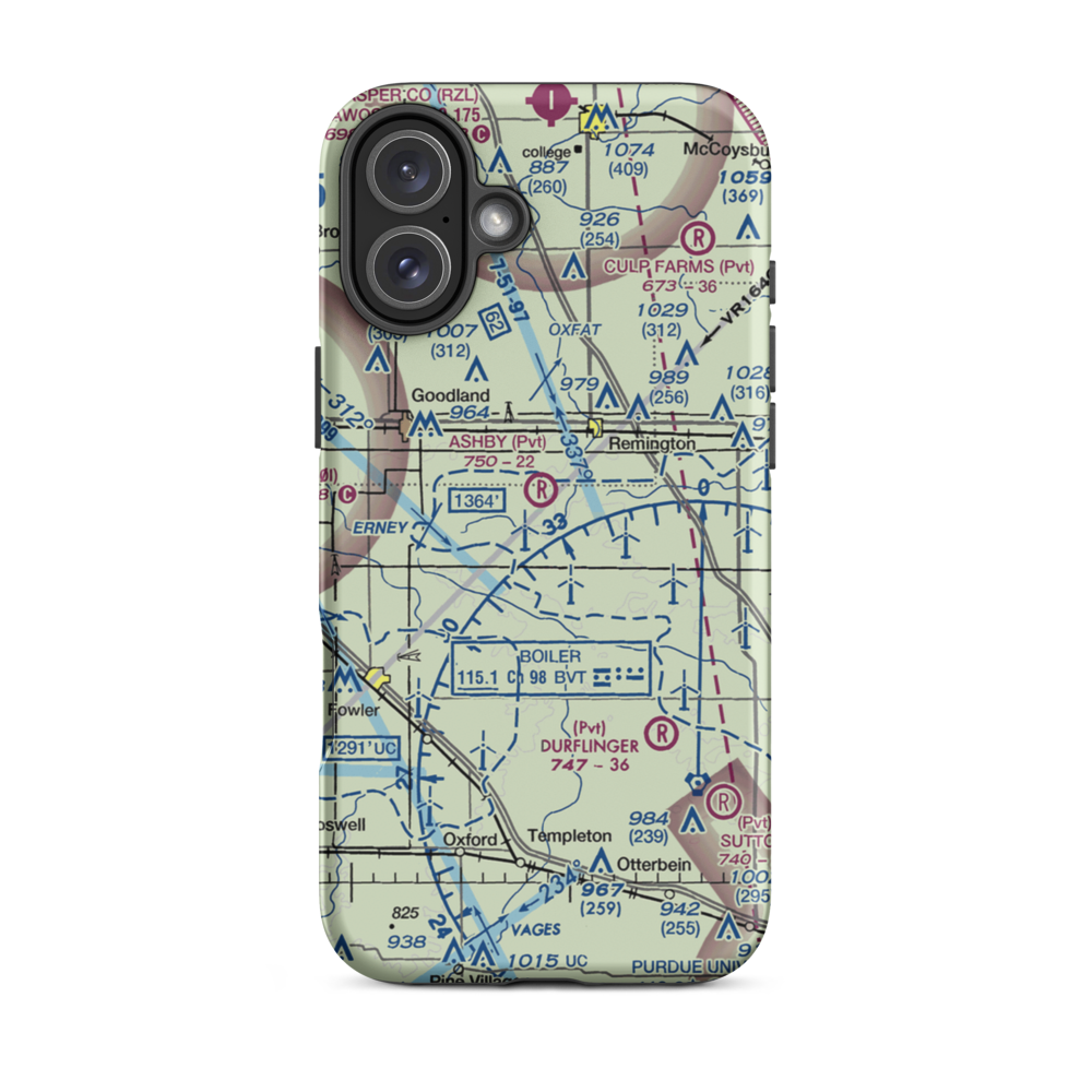 Ashby Airport (II26) VFR Sectional  Tough iPhone Case iPhone 16 Plus model shown
