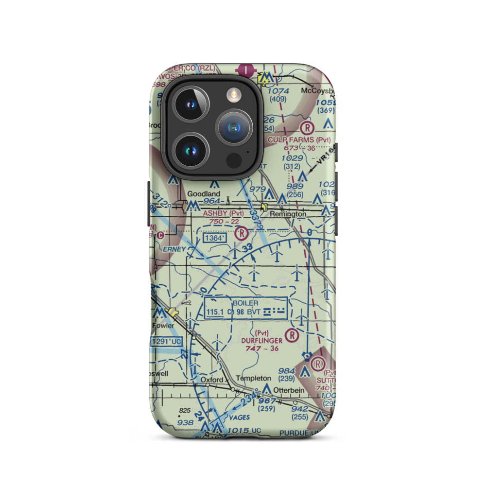 Ashby Airport (II26) VFR Sectional  Tough iPhone Case iPhone 16 Pro model shown