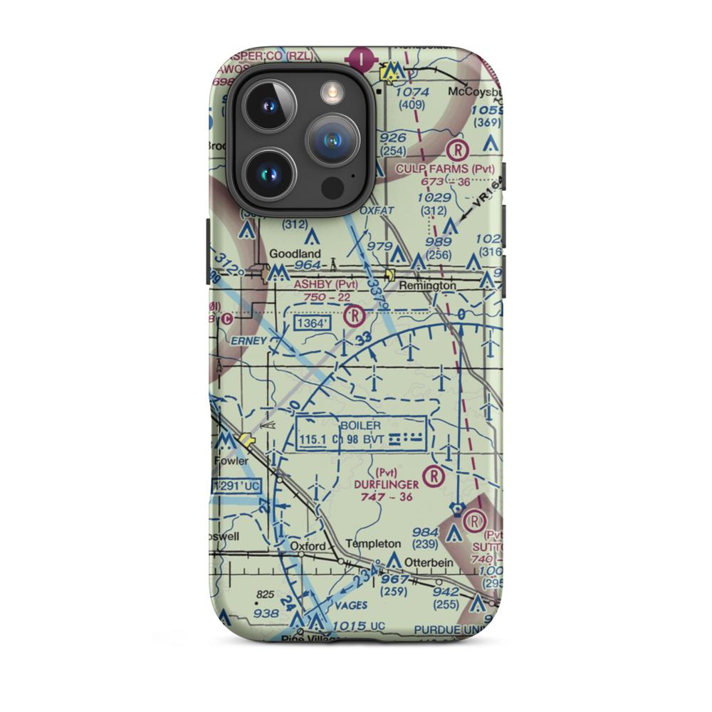 Ashby Airport (II26) VFR Sectional  Tough iPhone Case iPhone 16 Pro Max model shown