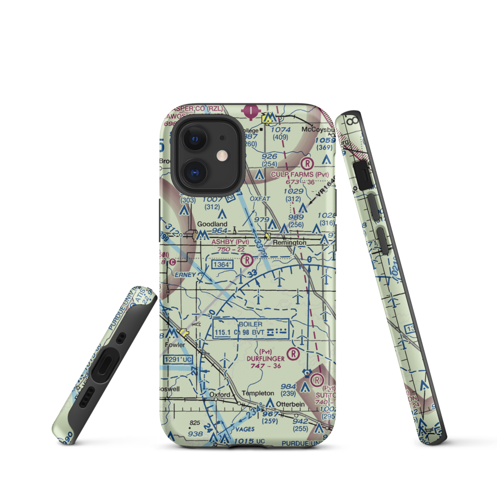 Ashby Airport (II26) VFR Sectional  Tough iPhone Case iPhone 12 mini model shown