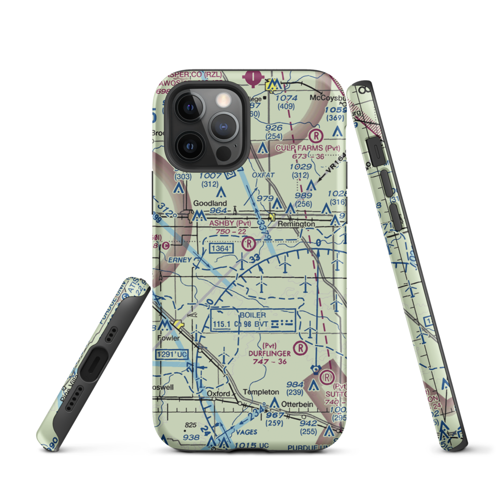 Ashby Airport (II26) VFR Sectional  Tough iPhone Case iPhone 12 Pro model shown