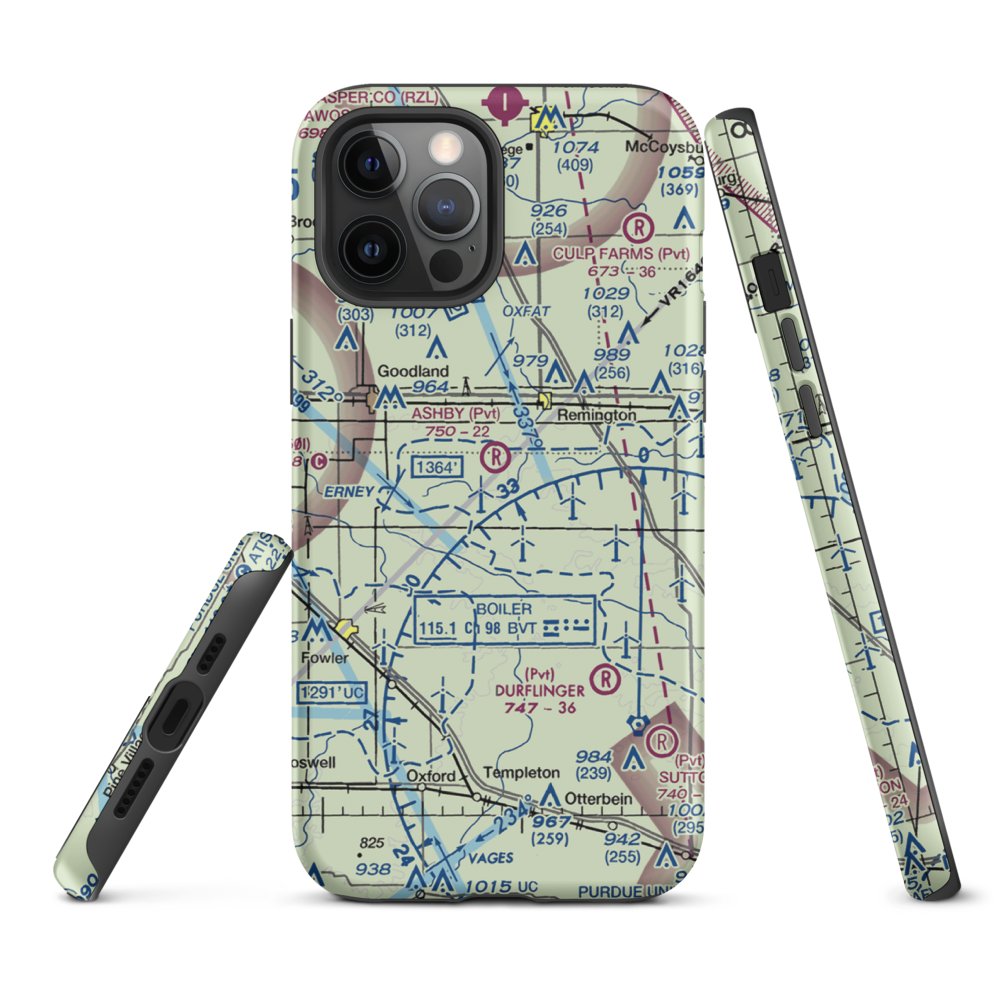 Ashby Airport (II26) VFR Sectional  Tough iPhone Case iPhone 12 Pro Max model shown