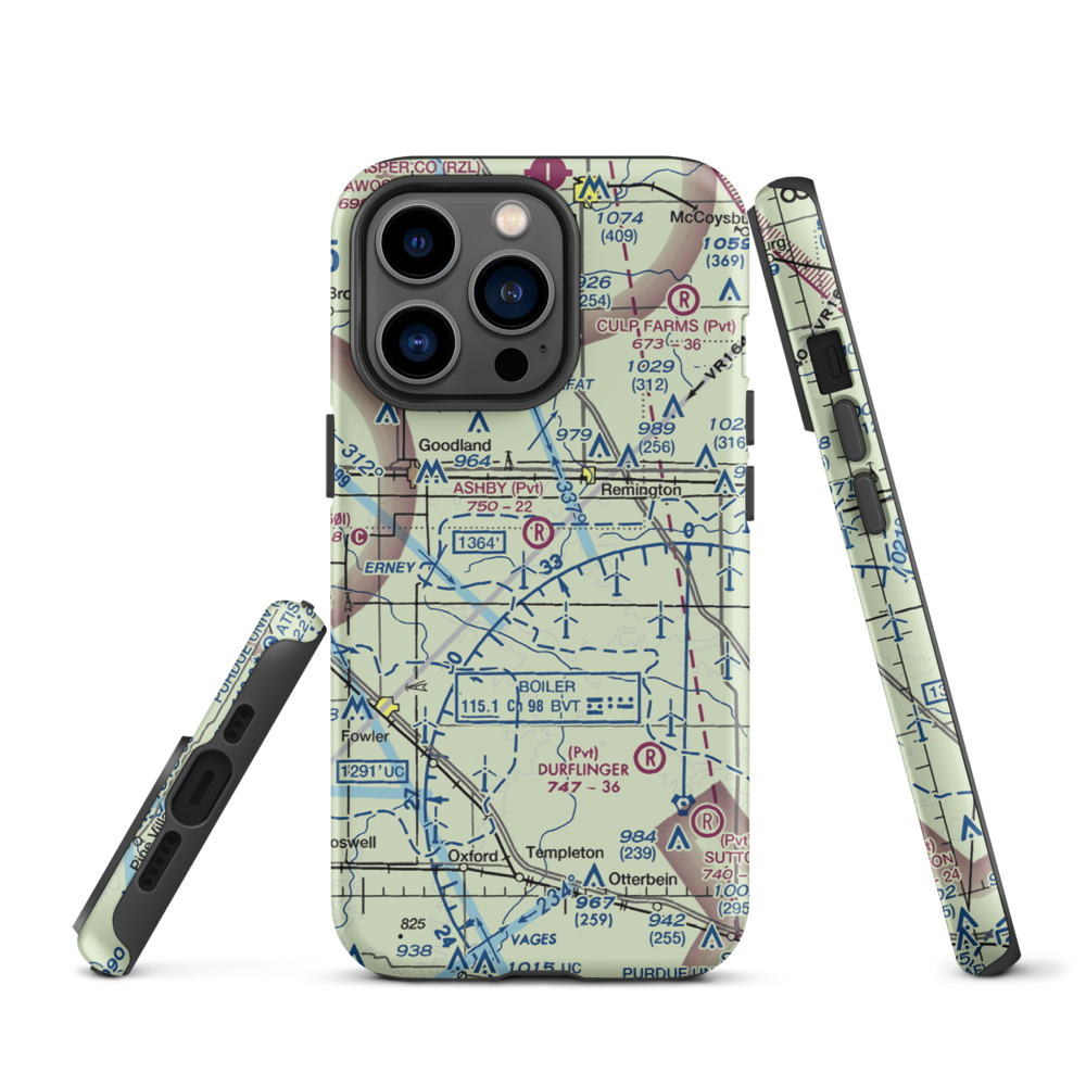 Ashby Airport (II26) VFR Sectional  Tough iPhone Case iPhone 13 Pro model shown