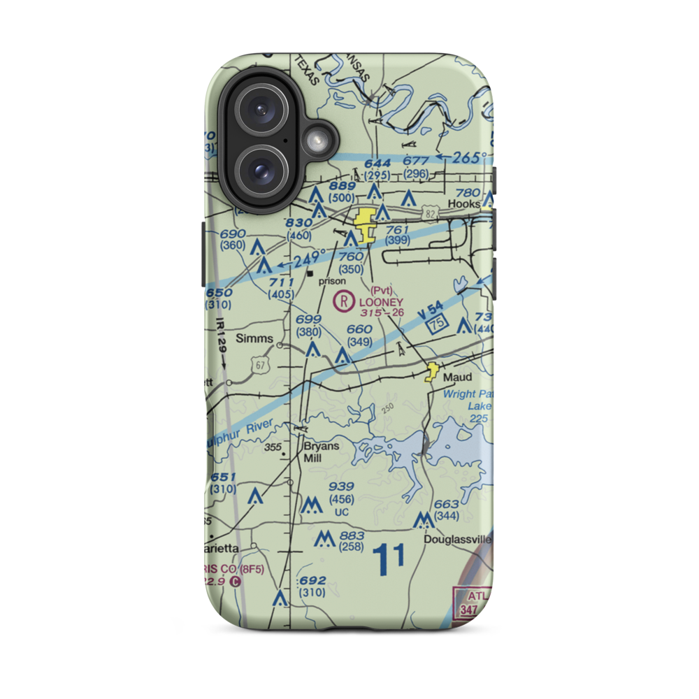 Ashford Field (7TX9) VFR Sectional  Tough iPhone Case iPhone 16 Plus model shown