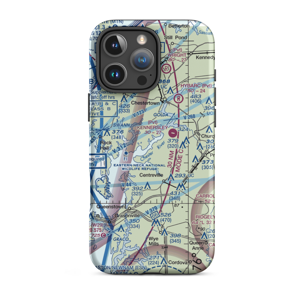 Ashland Landing Farm Airport (MD21) VFR Sectional  Tough iPhone Case iPhone 16 Pro Max model shown