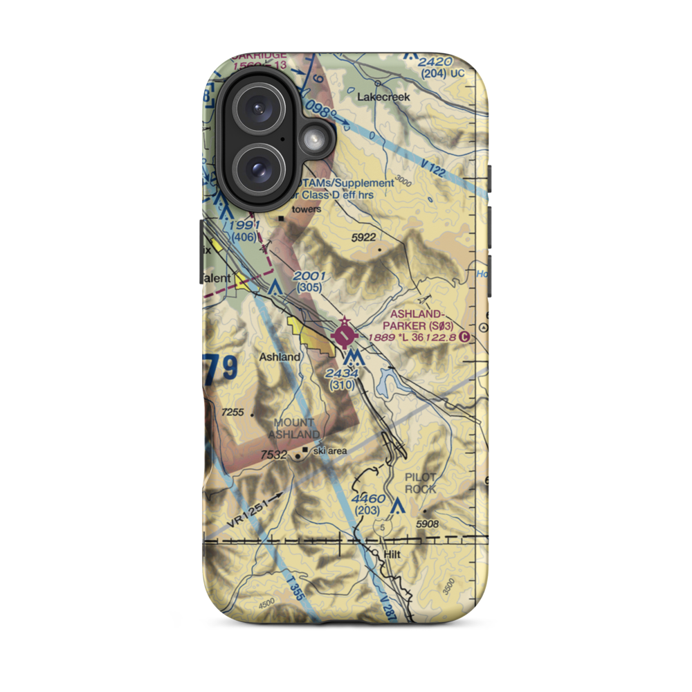 Ashland Municipal Sumner Parker Field (S03) VFR Sectional  Tough iPhone Case iPhone 16 Plus model shown