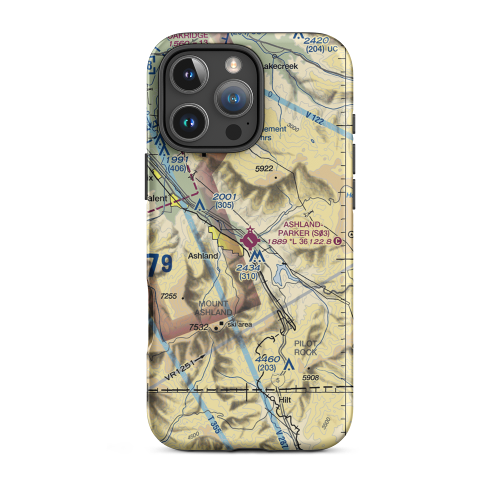 Ashland Municipal Sumner Parker Field (S03) VFR Sectional  Tough iPhone Case iPhone 16 Pro Max model shown