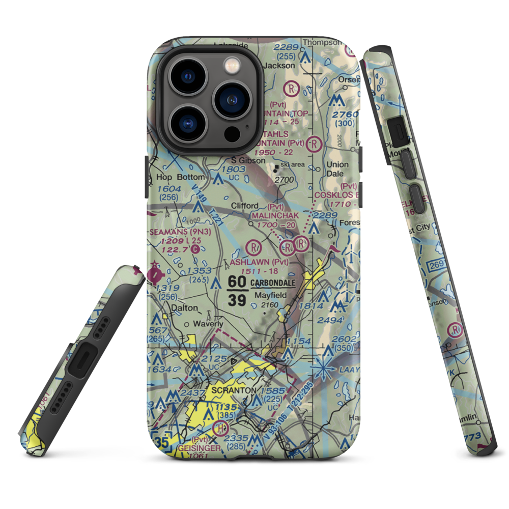 Ashlawn Airport (3PN1) VFR Sectional  Tough iPhone Case iPhone 13 Pro Max model shown