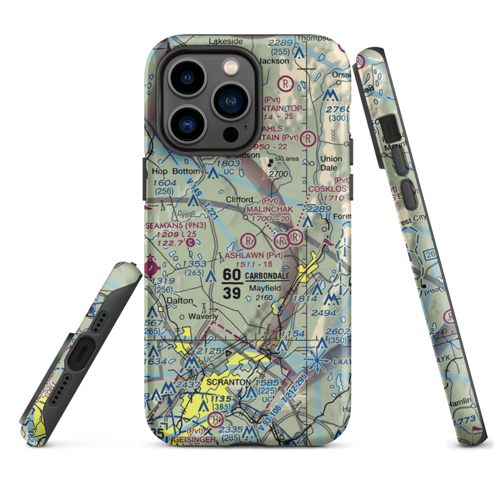 Ashlawn Airport (3PN1) VFR Sectional  Tough iPhone Case iPhone 14 Pro Max model shown