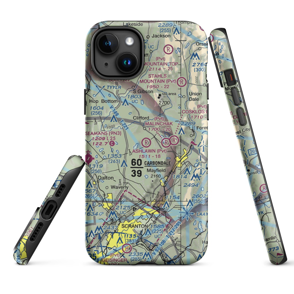 Ashlawn Airport (3PN1) VFR Sectional  Tough iPhone Case iPhone 15 Plus model shown