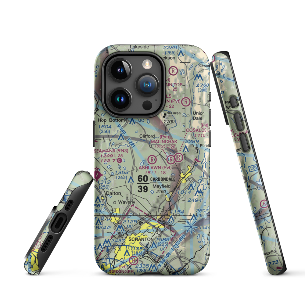 Ashlawn Airport (3PN1) VFR Sectional  Tough iPhone Case iPhone 15 Pro model shown