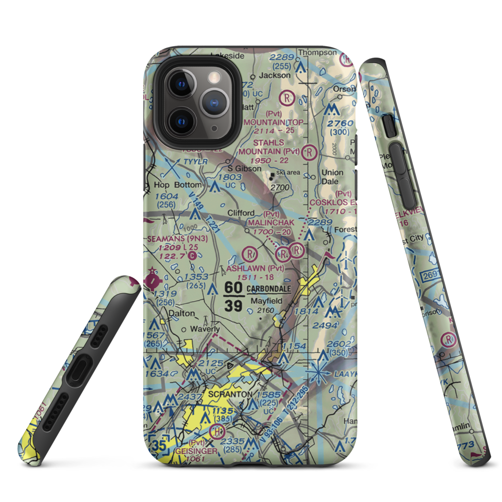 Ashlawn Airport (3PN1) VFR Sectional  Tough iPhone Case iPhone 11 Pro Max model shown