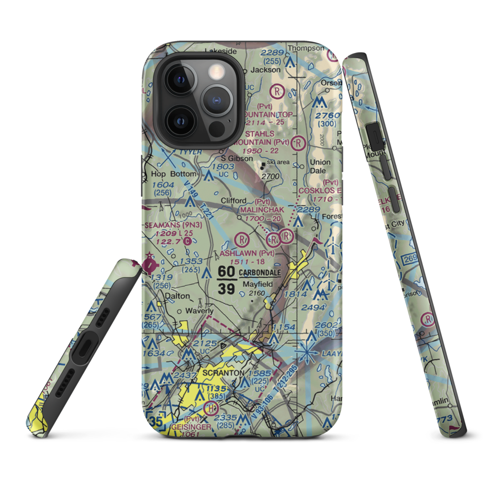 Ashlawn Airport (3PN1) VFR Sectional  Tough iPhone Case iPhone 12 Pro Max model shown