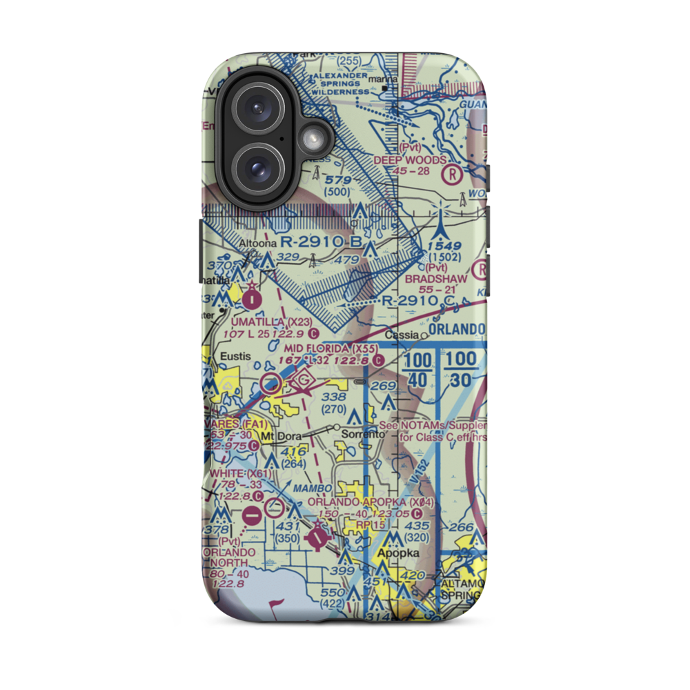Ashley Field (FL47) VFR Sectional  Tough iPhone Case iPhone 16 Plus model shown