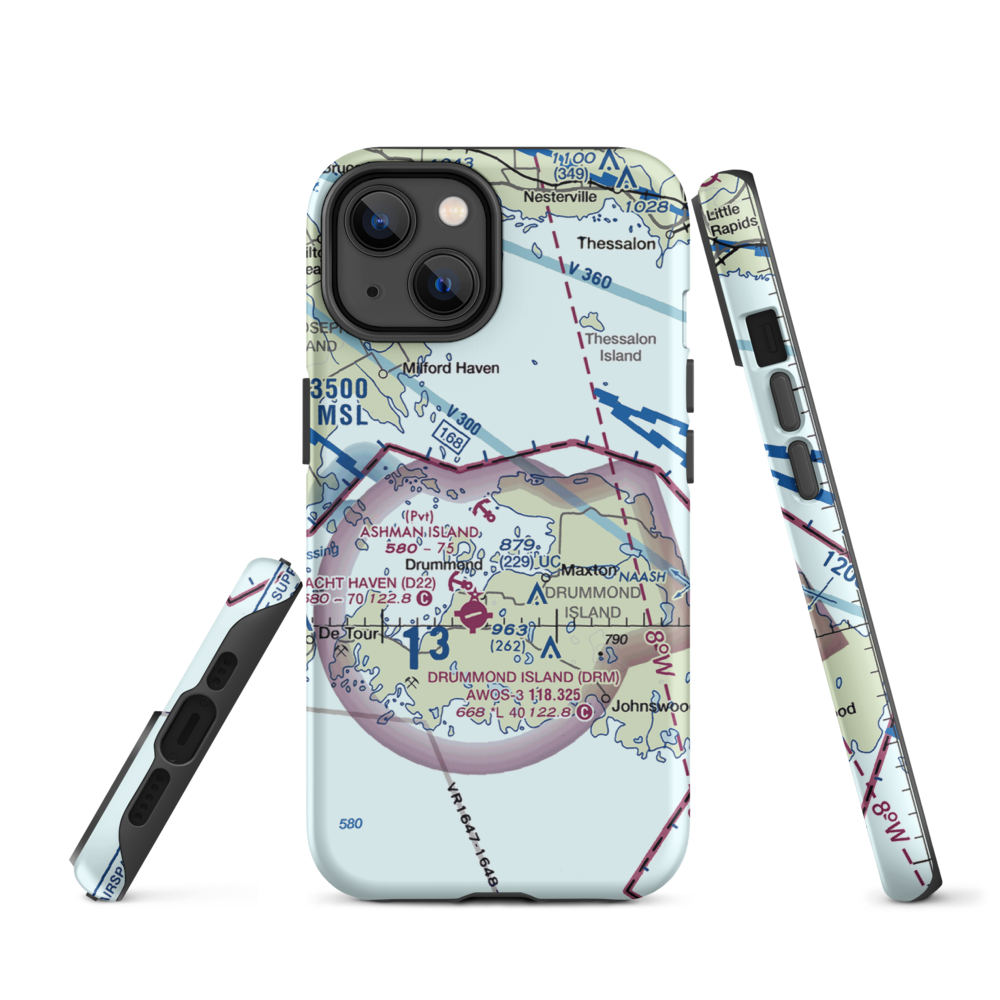 Ashman Island Seaplane Base (1MI0) VFR Sectional  Tough iPhone Case iPhone 14 model shown