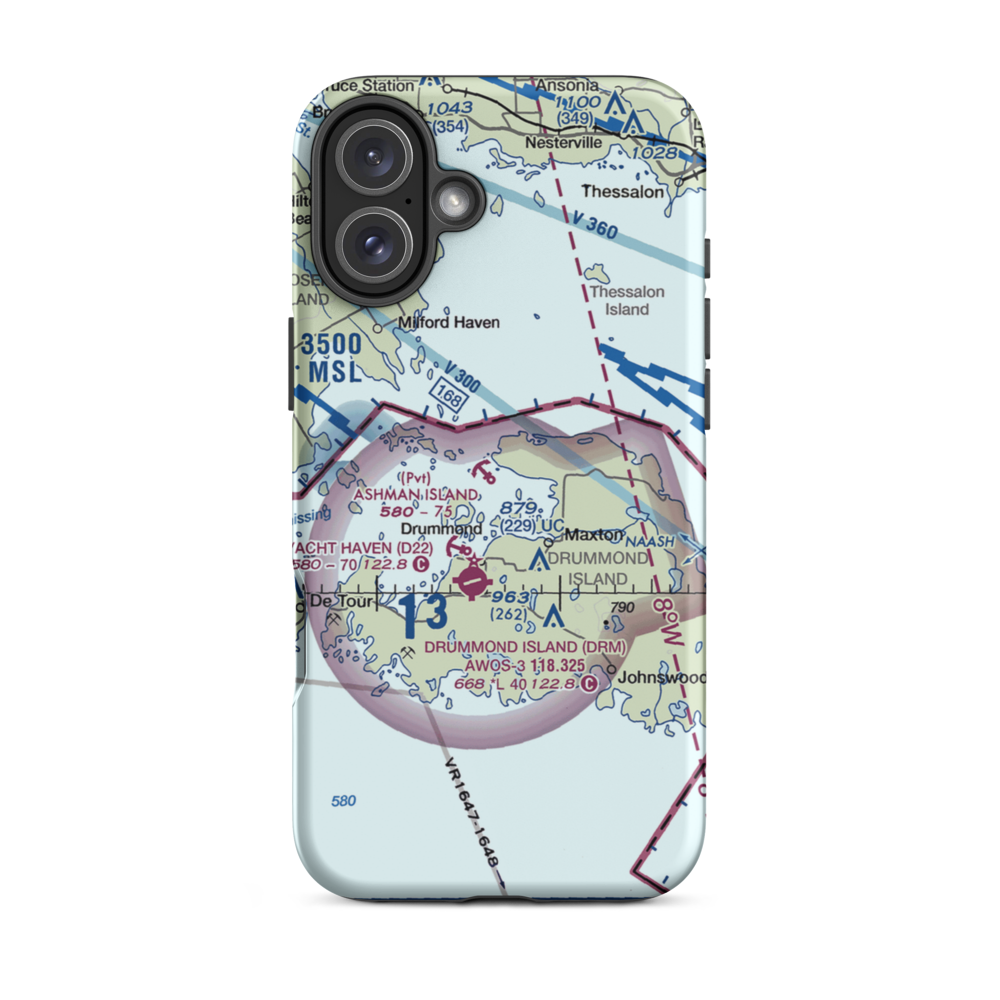 Ashman Island Seaplane Base (1MI0) VFR Sectional  Tough iPhone Case iPhone 16 Plus model shown
