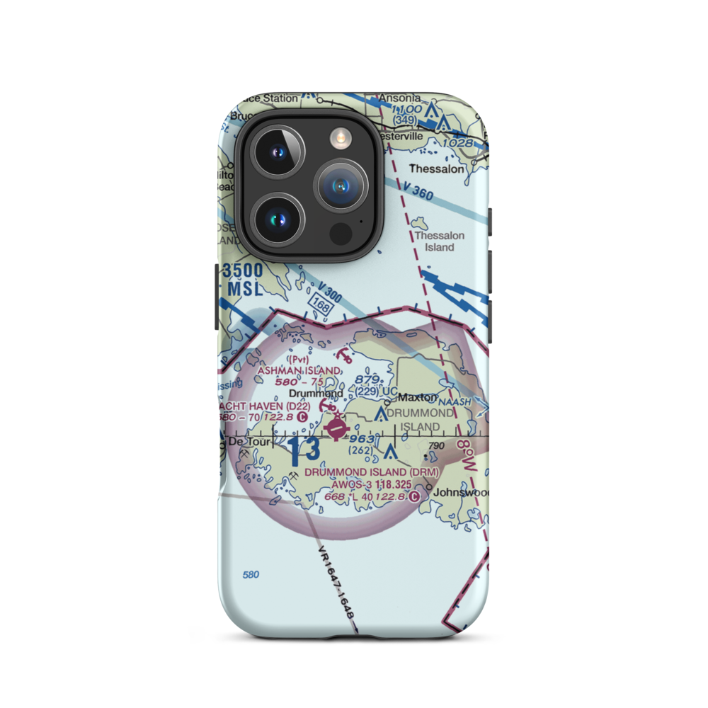 Ashman Island Seaplane Base (1MI0) VFR Sectional  Tough iPhone Case iPhone 16 Pro model shown