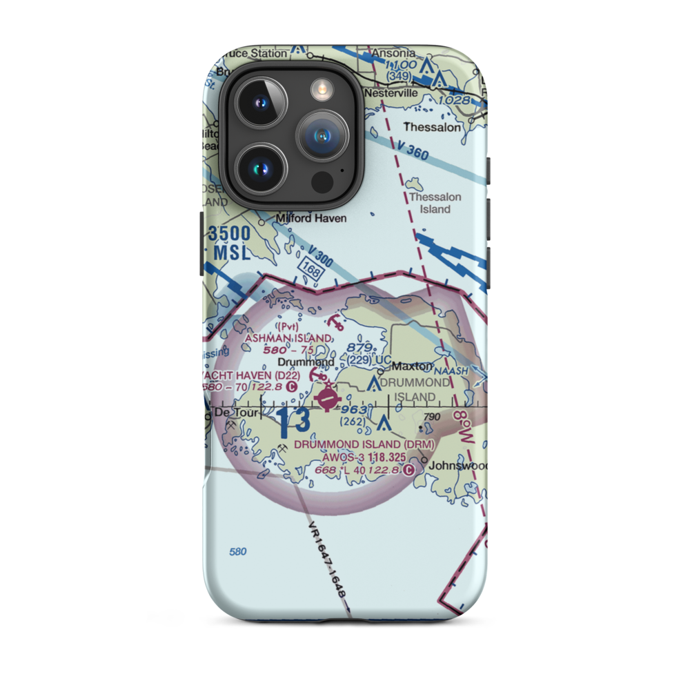 Ashman Island Seaplane Base (1MI0) VFR Sectional  Tough iPhone Case iPhone 16 Pro Max model shown